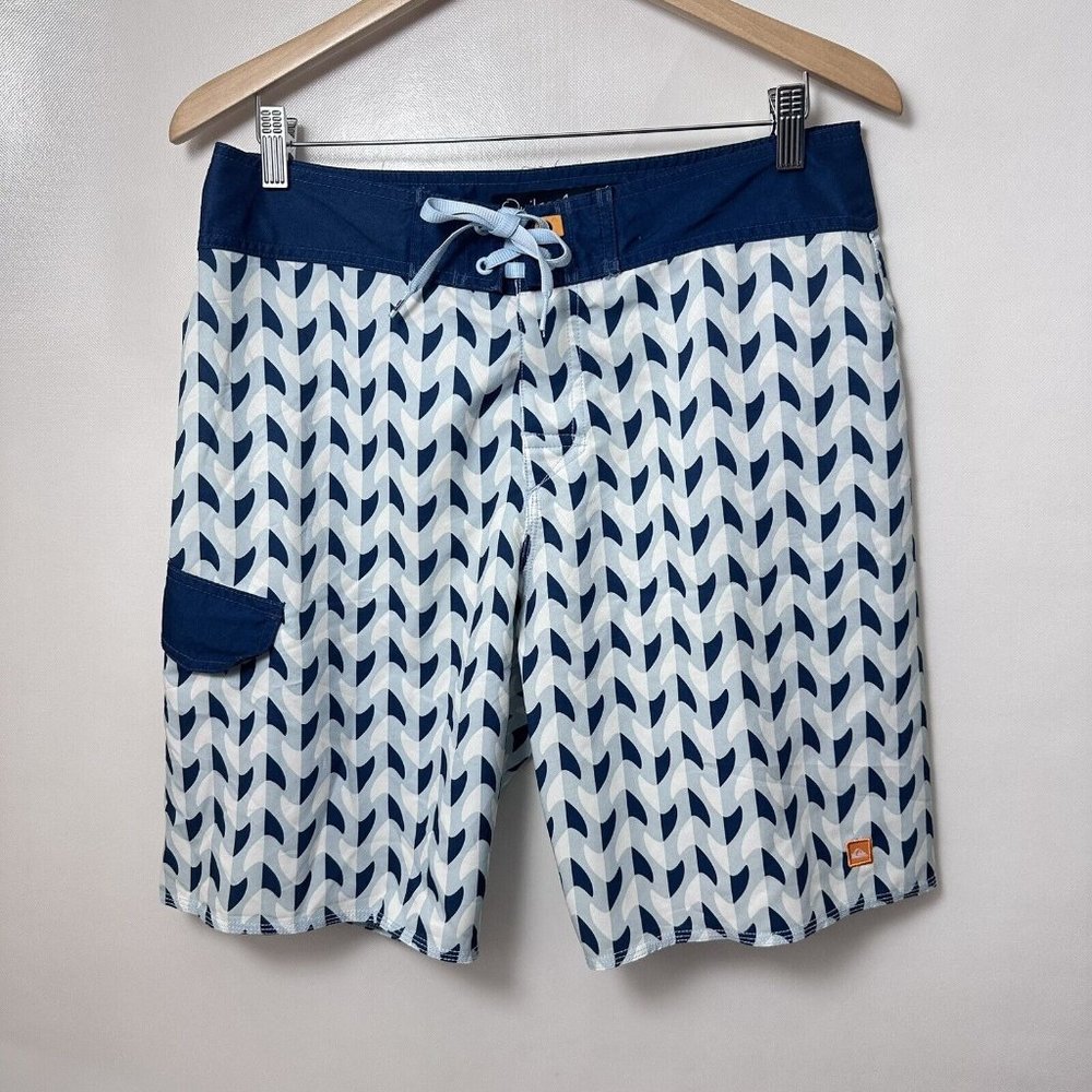 Quiksilver Shorts Mens 30 Blue Waterman Collection Swim  Board Trunks Beach Poo